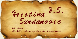 Hristina Surdanović vizit kartica